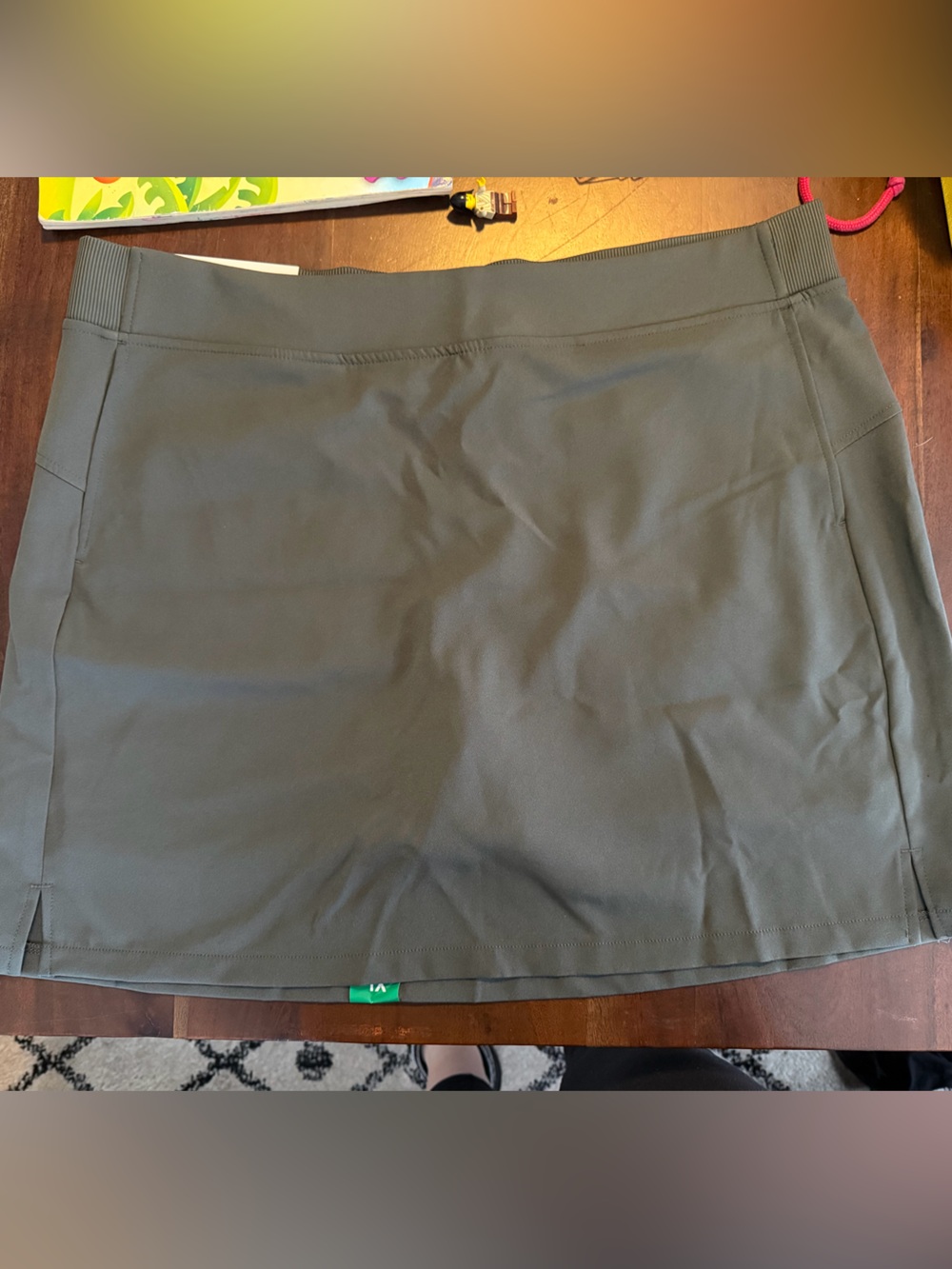 Olive Green Active Skort with Built-In Shorts
